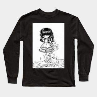 Sketch of a happy girl Long Sleeve T-Shirt